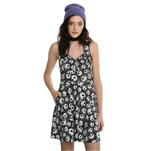 Disney The Nightmare Before Christmas dress black white Jack sleeveless